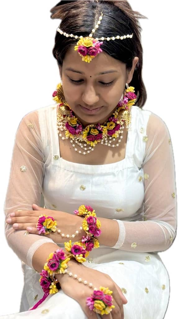 Raani yellow flower jewellery kcj new