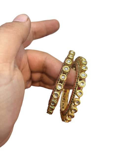 Kundan polki bangles