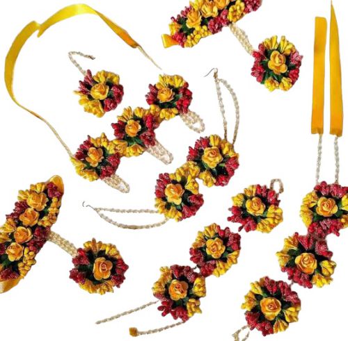 Flower jewellery in red yellow combination