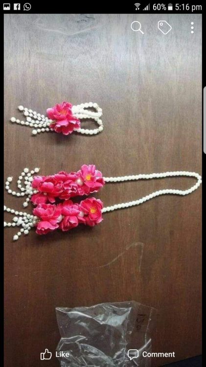 Welcome maala bracelet set in pink colour