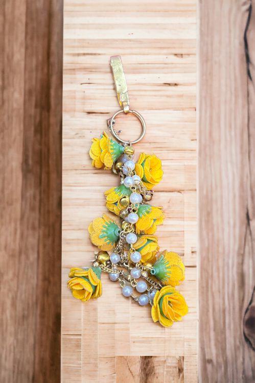 Yellow flower key chain