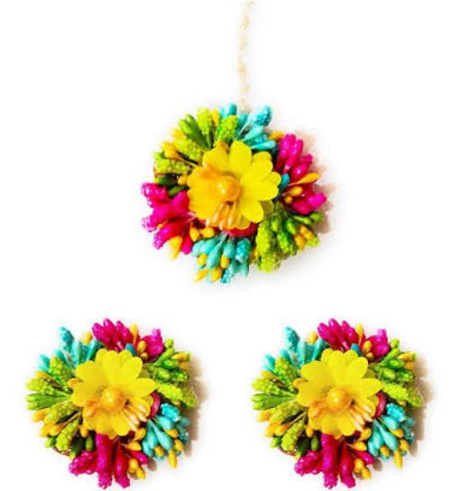Earrings teeka set in flower