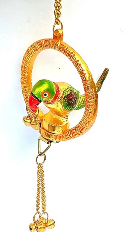Golden metal small parrot