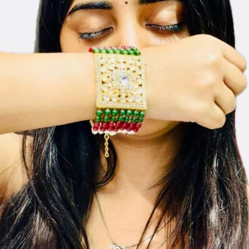 Kundan bracelet with multi stone