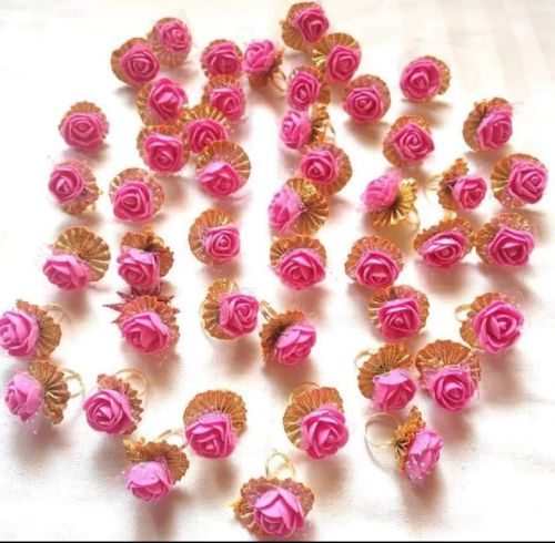 Pink flower rings